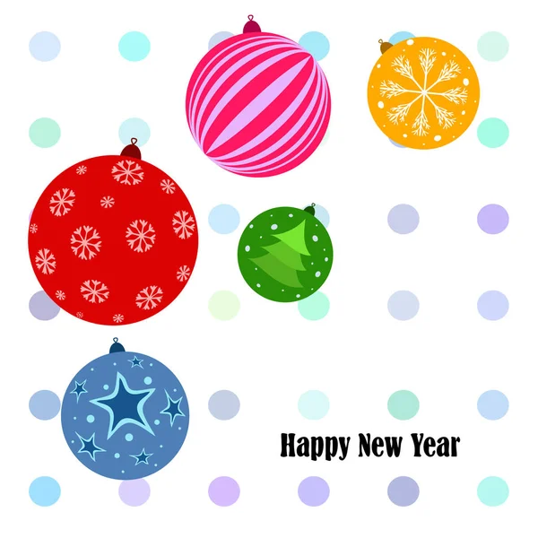Boules Noël Carte Vœux Nouvel Fond Vectoriel — Image vectorielle