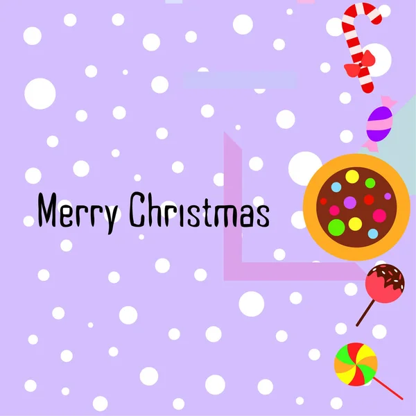 Merry Christmas Card Cukierków Tło Wektor — Wektor stockowy