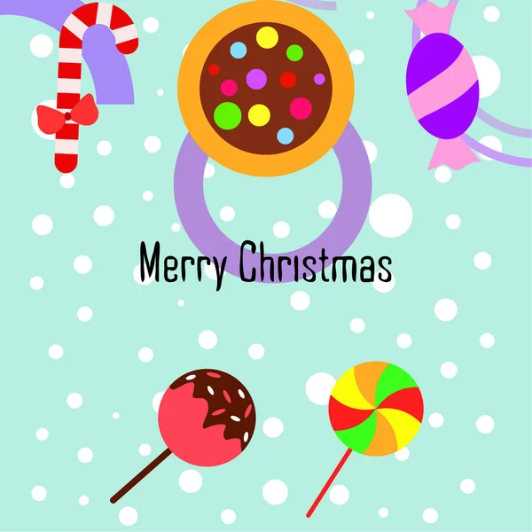Buon Natale Con Caramelle Sfondo Vettoriale — Vettoriale Stock