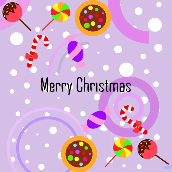快乐圣诞贺卡与糖果 矢量背景 — 图库矢量图片