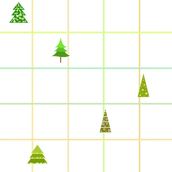 Carte Noël Avec Sapins Fond Vectoriel — Image vectorielle