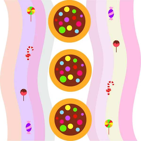 Weihnachtskarte Mit Bonbons Vektorhintergrund — Stockvektor