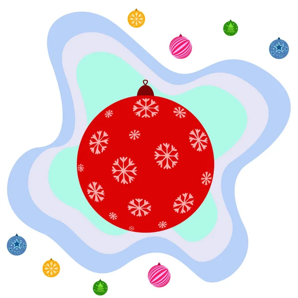 Boules Noël Carte Vœux Nouvel Fond Vectoriel — Image vectorielle