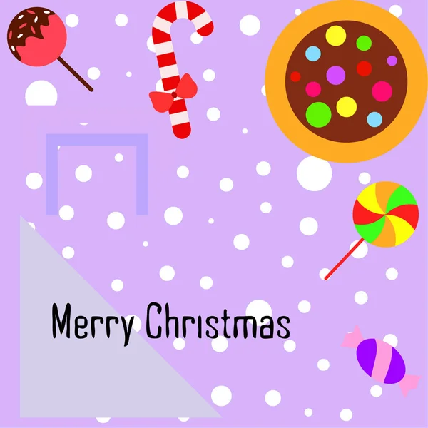 快乐圣诞贺卡与糖果 矢量背景 — 图库矢量图片