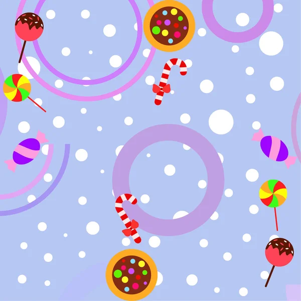 Joyeux Noël Carte Avec Des Bonbons Fond Vectoriel — Image vectorielle