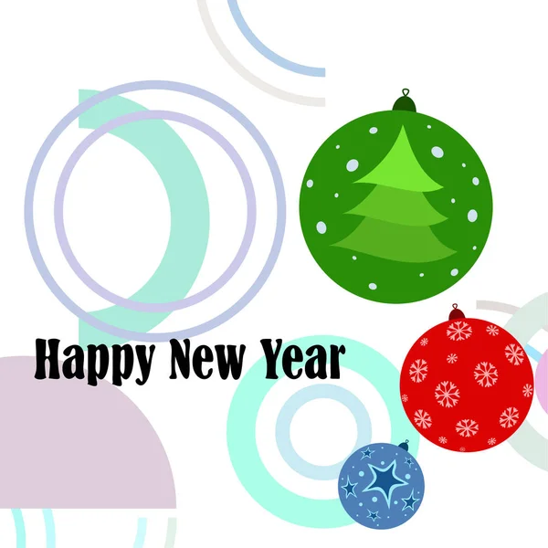 Christmas Balls New Year Greeting Card Vector Background — Stock Vector