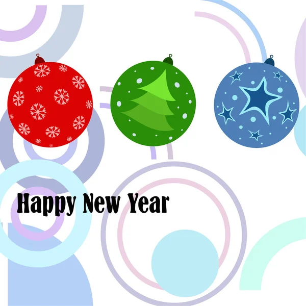 Christmas Balls New Year Greeting Card Vector Background — Stock Vector