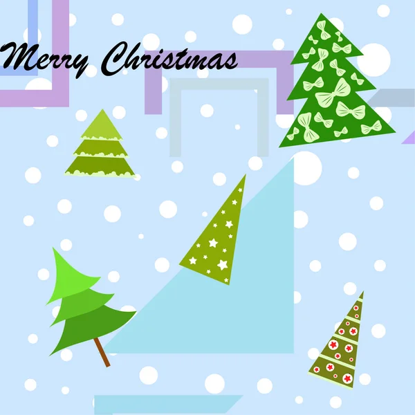 Merry Christmas card with Christmas  trees, vector background