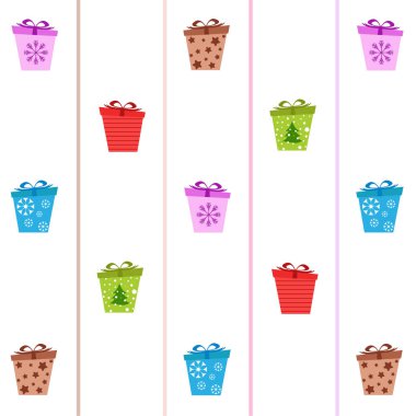 Noel kartı, hediyeler, vektör arka plan