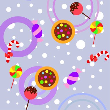 Şekerler, vektör arka plan ile neşeli Noel kartı