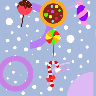 Şekerler, vektör arka plan ile neşeli Noel kartı