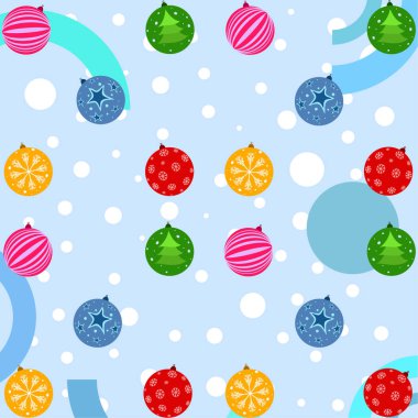 Noel topları, yeni yıl tebrik kartı, vektör arka plan