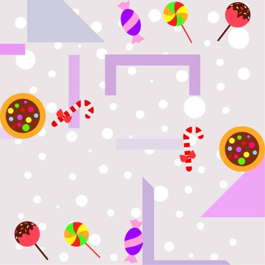 Şekerler, vektör arka plan ile neşeli Noel kartı