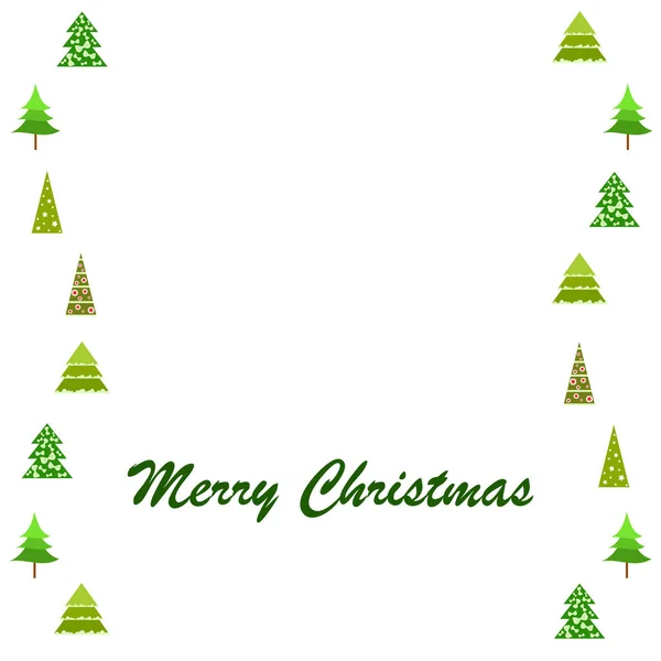 Christmas Card Fir Trees Vector Background — Stock Vector