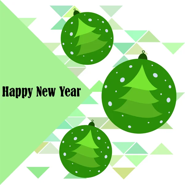 Bolas Navidad Tarjeta Felicitación Año Nuevo Vector Fondo — Vector de stock