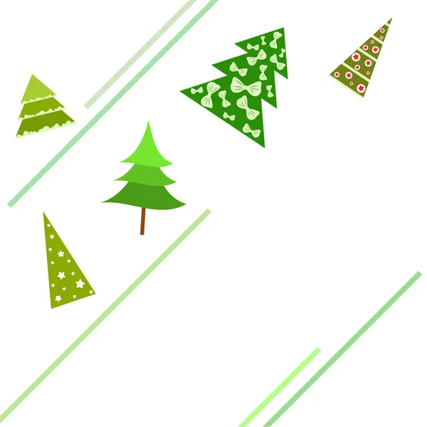 Merry Christmas Card Med Granar Vector Bakgrund — Stock vektor