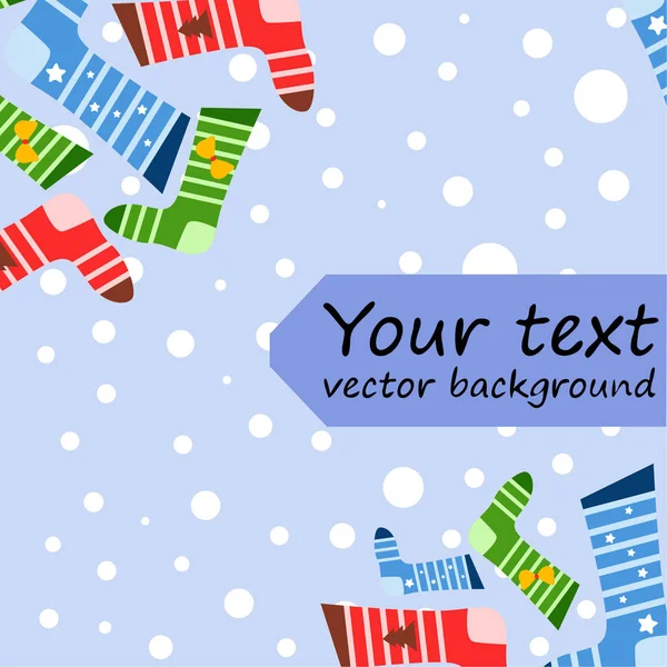 Christmas Card Christmas Socks Vector Background — Stock Vector