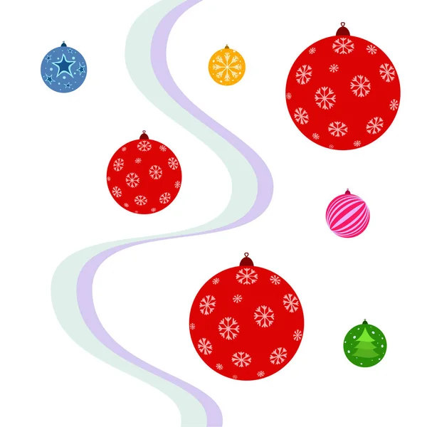 Boules Noël Carte Vœux Nouvel Fond Vectoriel — Image vectorielle