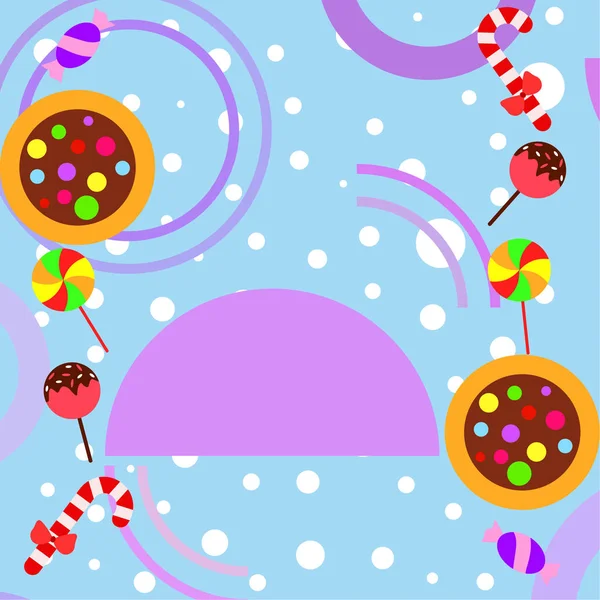 Joyeux Noël Carte Avec Des Bonbons Fond Vectoriel — Image vectorielle