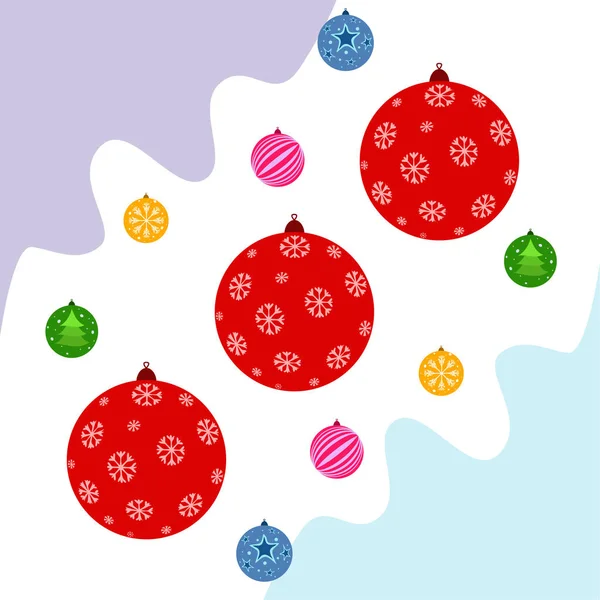 圣诞球 新年贺卡 矢量背景 — 图库矢量图片