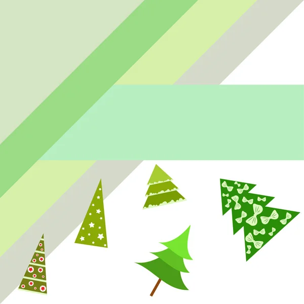 Joyeux Noël Carte Avec Sapins Fond Vectoriel — Image vectorielle