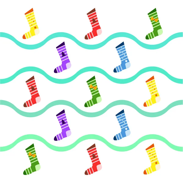 Cartão Natal Meias Natal Fundo Vetorial —  Vetores de Stock