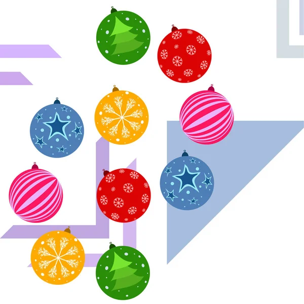 Boules Noël Carte Vœux Nouvel Fond Vectoriel — Image vectorielle