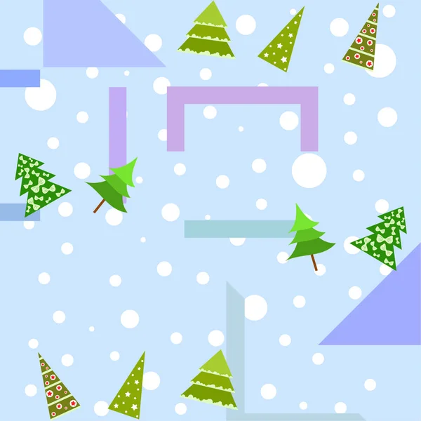 Feliz Tarjeta Navidad Con Árboles Navidad Vector Fondo — Archivo Imágenes Vectoriales