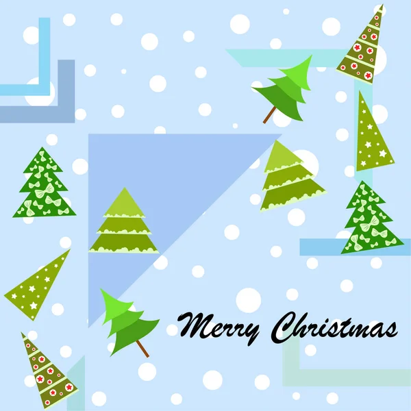 メリー クリスマス カード クリスマス ツリー ベクトルの背景 — ストックベクタ