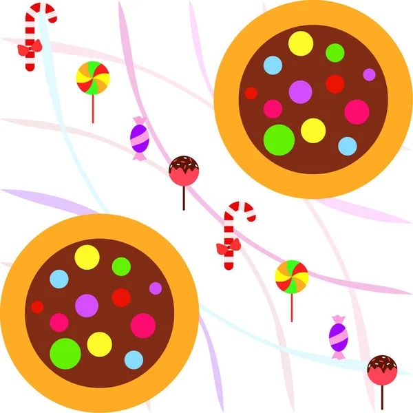 Carte Noël Avec Bonbons Fond Vectoriel — Image vectorielle