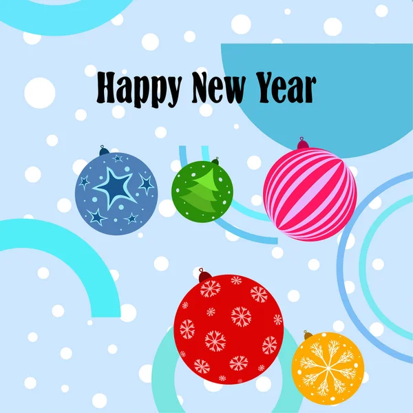 Christmas Balls New Year Greeting Card Vector Background — Stock Vector