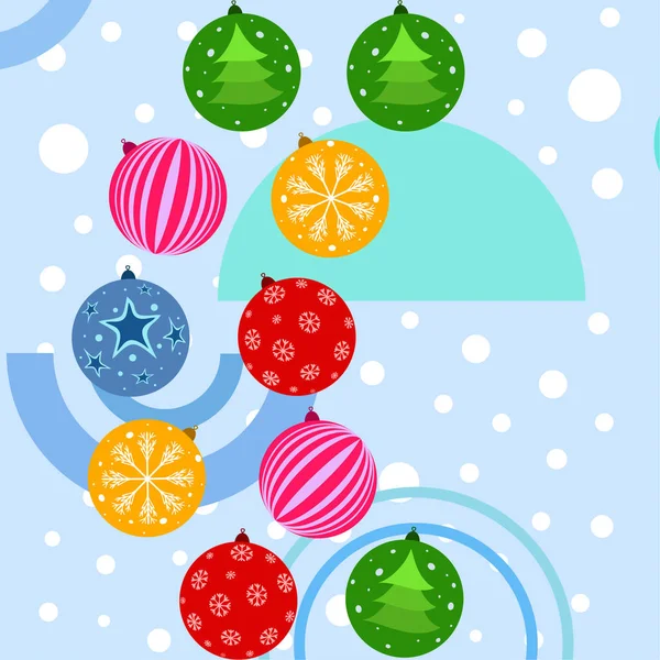 Bolas Navidad Tarjeta Felicitación Año Nuevo Vector Fondo — Archivo Imágenes Vectoriales