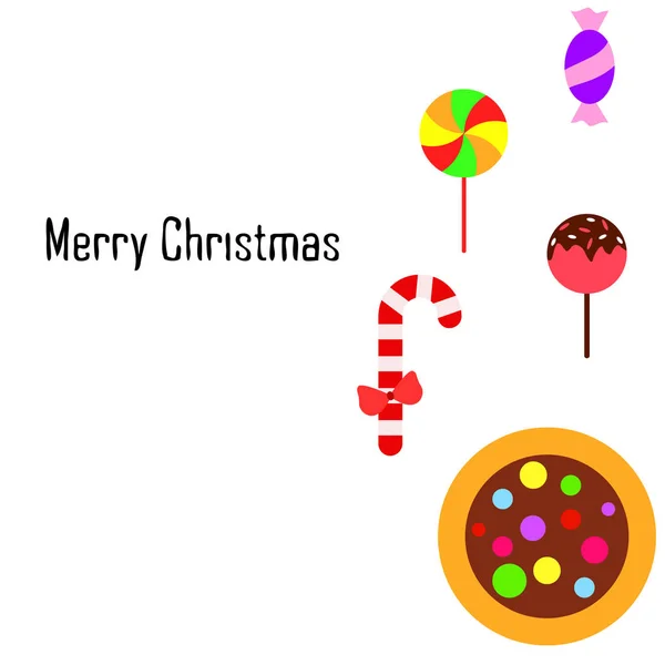 Weihnachtskarte Mit Bonbons Vektorhintergrund — Stockvektor