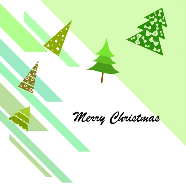 Merry Christmas Card Christmas Trees Vector Background — Stock Vector