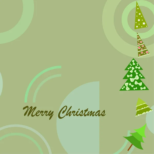 Merry Christmas Card Trees Vector Background — Stockvector