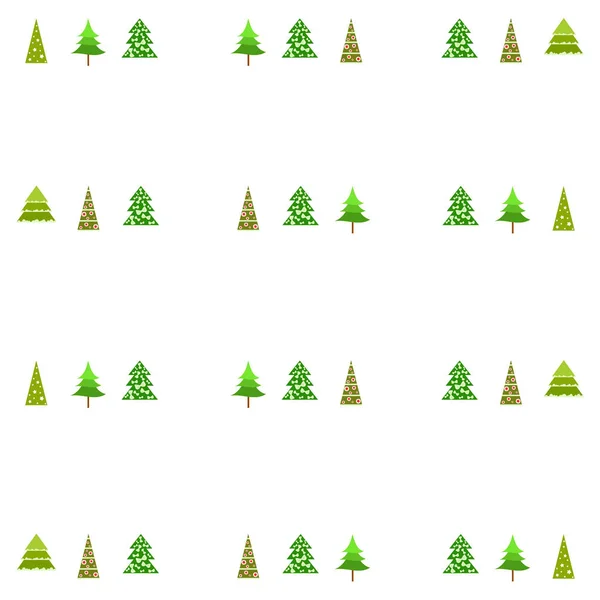 Frohe Weihnachten Karte Mit Tannenbäumen Vektorhintergrund — Stockvektor