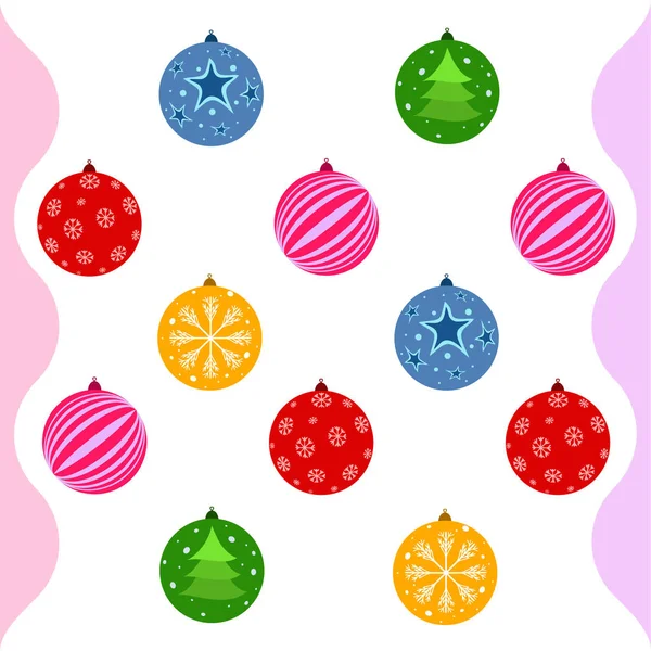 Boules Noël Carte Vœux Nouvel Fond Vectoriel — Image vectorielle