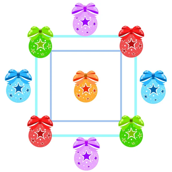 Bolas Natal Cartão Saudação Ano Novo Fundo Vetorial —  Vetores de Stock