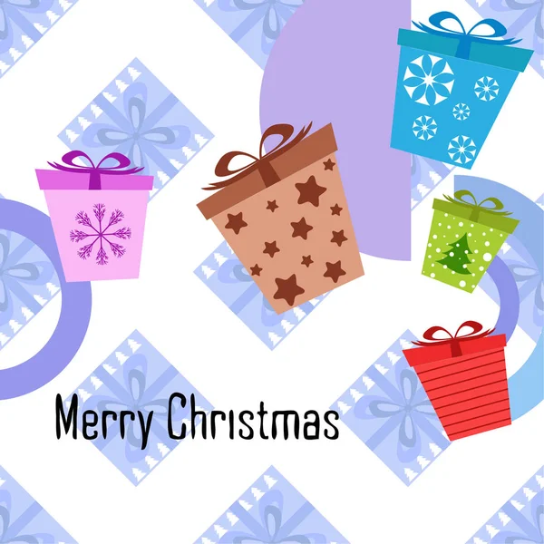 Merry Christmas Card Vector Illustration — Stock Vector