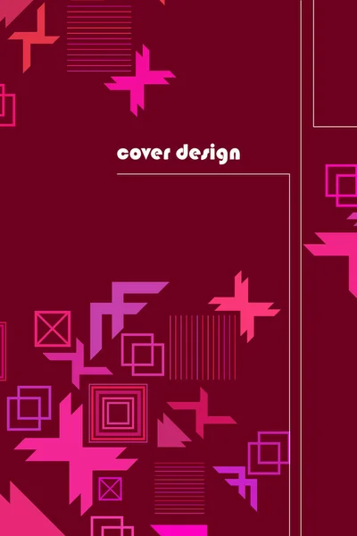 現代抽象幾何学的背景のベクトル パンフレットカバーデザイン — ストックベクタ