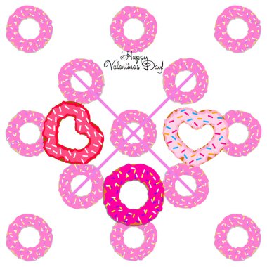 Sevgililer günü, kalp poğaça, tebrik kartı, vektör arka plan