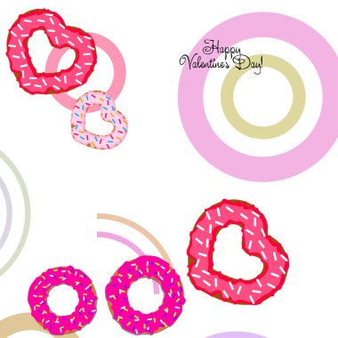 Sevgililer günü, kalp poğaça, tebrik kartı, vektör arka plan