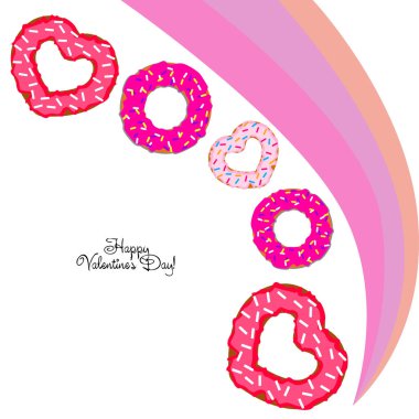 Sevgililer günü, kalp poğaça, tebrik kartı, vektör arka plan