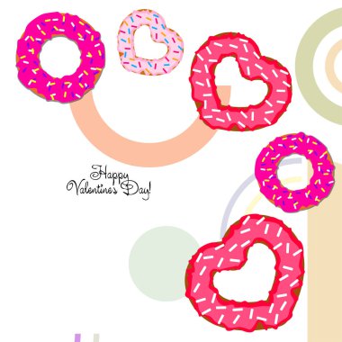 Sevgililer günü, kalp poğaça, tebrik kartı, vektör arka plan