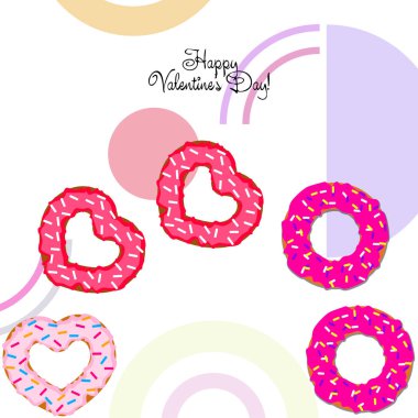 Sevgililer günü, kalp poğaça, tebrik kartı, vektör arka plan