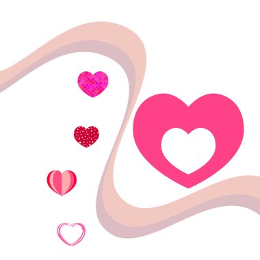 Sevgililer günü, kalp, tebrik kartı, vektör arka plan