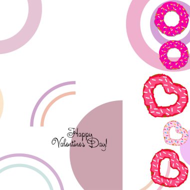 Sevgililer günü, kalp poğaça, tebrik kartı, vektör arka plan