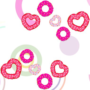 Sevgililer günü, kalp poğaça, tebrik kartı, vektör arka plan