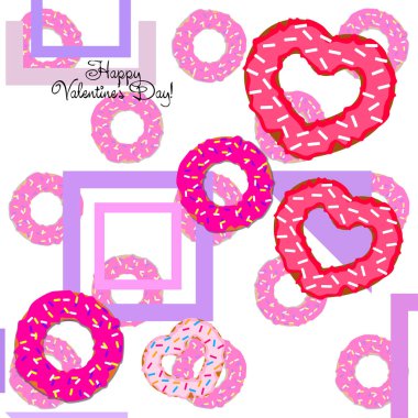 Sevgililer günü, kalp poğaça, tebrik kartı, vektör arka plan