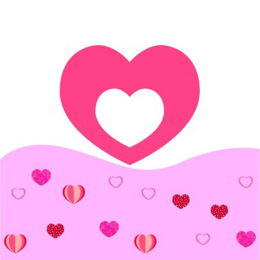 Sevgililer günü, kalp, tebrik kartı, vektör arka plan